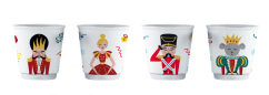 Set 4 šálků Louskáček průhl. pozadí