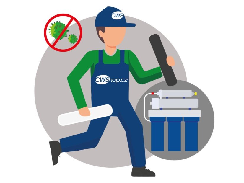 Odborna sanitace a vymena filtru v reverzni osmoze