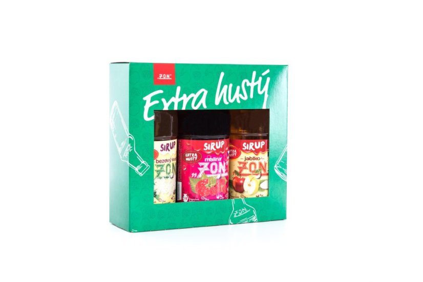 Dárkové balení sirupů - Jablko, Malina, Bezový květ