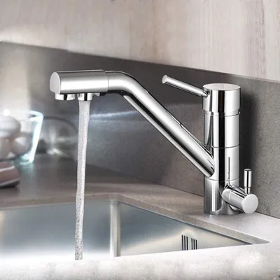 Trojcestná baterie na pitnou vodu 3 v 1 Mixer Tap chromová