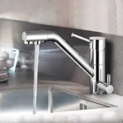 Trojcestná baterie na pitnou vodu 3 v 1 Mixer Tap chromová