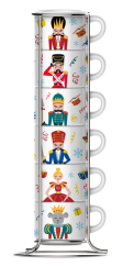 Set 6 espresso šálků Louskáček průhl. pozadí