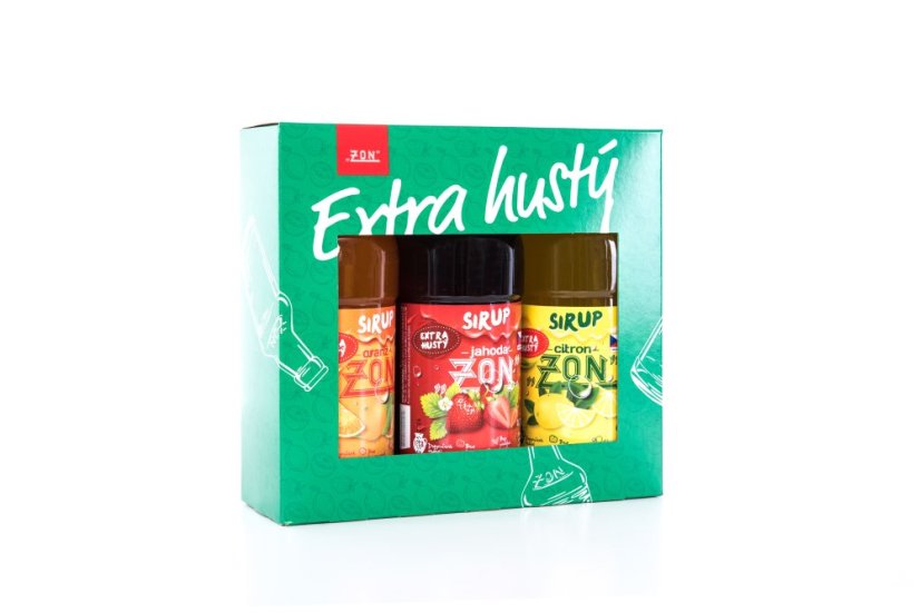 ZON Dárkové balení sirupů - Jahoda, Oranž, Citron Sirupy Extra