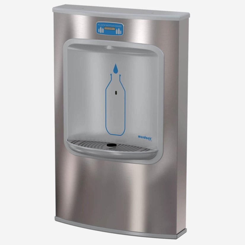 Murdock nástěnná plnicí stanice na lahve s vodou H2O-to-Go!® se senzorem a displejem pro počítání lahví na elektřinu