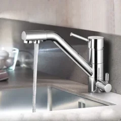 Trojcestná baterie na pitnou vodu 3 v 1 Mixer Tap chromová