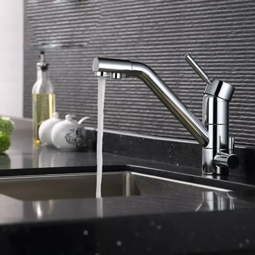 Trojcestná baterie na pitnou vodu 3 v 1 Mixer Tap chromová