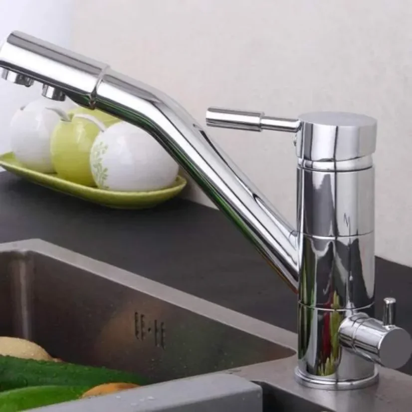 Trojcestná baterie na pitnou vodu 3 v 1 Mixer Tap chromová