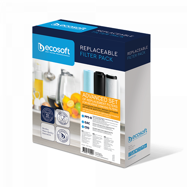 ecosoft set of improved replacement filters 1 2 3 for reverse osmosis filters