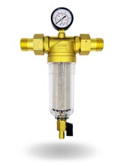2826 1 potrubni filtr micron 1 s manometrem a vypoustecim ventilem