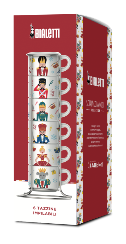 Set 6 espresso šálků Louskáček krabice
